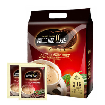 景兰（JINGLAN）红款15条225克原味白咖啡袋装云南速溶咖啡