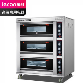 乐创（lecon）商用烤箱 三层六盘旋钮式蛋糕面包烘焙电烤箱 LC-E-XM60A