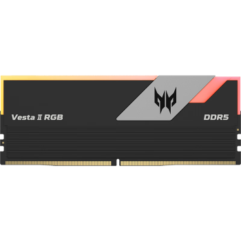 宏碁掠夺者（PREDATOR）32G(16G×2)套装 DDR5 6800频率 台式机内存条 Vesta II 炫光星舰RGB灯条(C34) 石耀黑 AI电脑配件