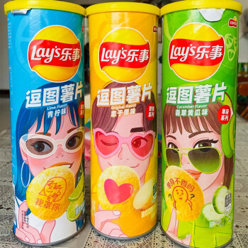 逗乐薯心形薯片逗图薯片斗图印花薯片新口味逗趣爱情系列青柠味104g3