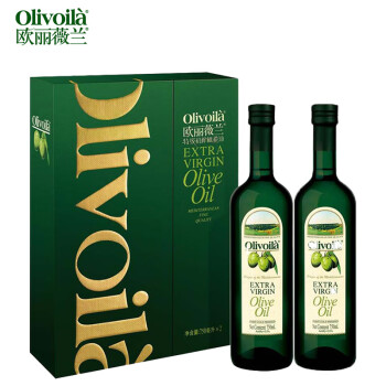 欧丽薇兰 Olivoilà  特级初榨橄榄油 精装高端食用油750ml*2瓶 【配餐具】