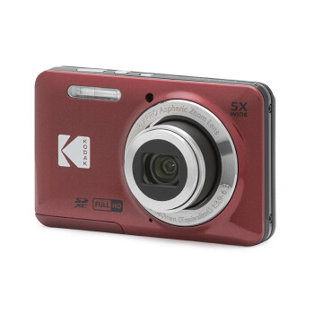 柯达（Kodak）FZ55 便携数码相机 1635万 2.7“屏 5光变 28mm广角 1080P高清 红色
