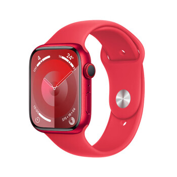 AppleWatch Series 9 智能手表GPS+蜂窝款45毫米红色铝金属表壳红色运动型表带M/L健康手表S9 MRYH3CH/A