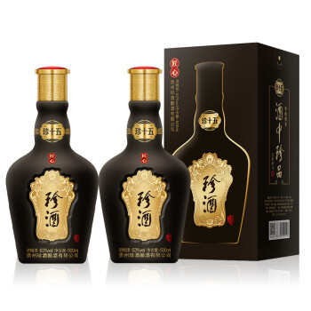 珍酒珍十五匠心版53度酱香型白酒500ml2瓶年货礼盒佳品