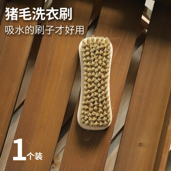 望社实木猪鬓洗衣刷羽绒服软毛刷家用刷衣服鞋子清洁刷衣领板刷不伤衣