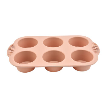 畅宝森烘焙用具硅胶蛋糕模6连孔圆形模具烤盘3个/组 粉色 2组起售BC02