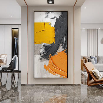 普赛克抽象过道走廊竖版现代简约轻奢风客厅挂画晶瓷画大气玄关装饰画
