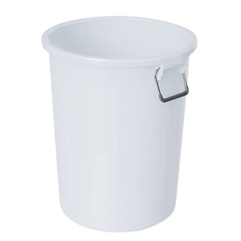 莱羽炫加厚塑料水桶白色60L 工业储水圆桶厨房大号垃圾桶 不带盖
