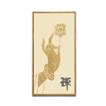 画中式禅意客厅装饰画书房书法字画玄关画佛堂观音佛像壁画 a款-佛手