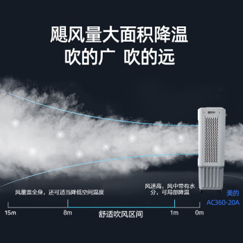 美的（Midea）AC360-20A商用大风量工业水冷风扇制冷风机车间商铺宿舍食堂降温空调扇降温可移动（线下同款）