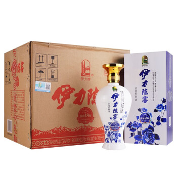 新疆伊力特 浓香型白酒 50度伊力陈窖 窖龄18年蓝花 500ml*6瓶