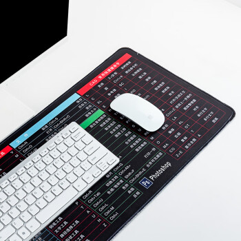 纽曼（Newmine）超大号快捷键办公鼠标垫 PS/PPT/EXCEL/CAD锁边加厚电脑键盘书桌垫 800*300*2mm黑色凑单