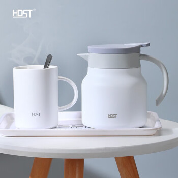 HDST保温壶套装 304不锈钢茶水分离水壶带杯勺 800ml温雅礼盒