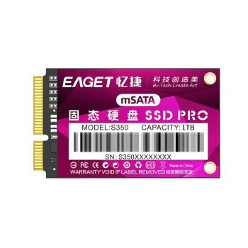 忆捷(EAGET）S350 SSD固态硬盘 MSATA接口 1TB