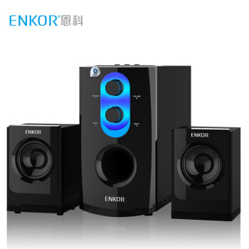 恩科（ENKOR）E60B 电脑多媒体笔记本木质蓝牙音箱 2.1组合台式音响低音炮支持U盘SD卡 黑色