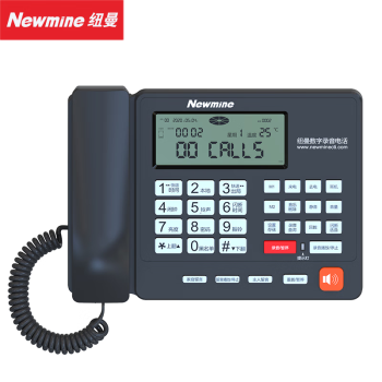 纽曼录音电话座机 办公家用固定电话 自动录音 电话机HL2008TSD-2098(R) 黑色