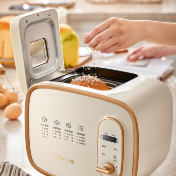 小熊（Bear）面包机 全自动 和面机 家用 揉面机 吐司机 可预约 烤面包机 智能烤面包片机MBJ-D06N5