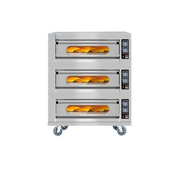 苏勒 电烤箱商用一层两层大容量大型蛋糕披萨红薯燃气烘焙烤箱烤炉 燃气仪表款三层九盘