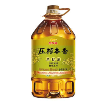 金龙鱼压榨本香菜籽油5L(非转基因/物理压榨) 家用炒菜油植物油