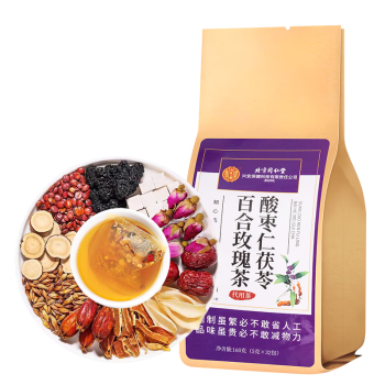 同仁堂（TRT）酸枣仁茯苓百合玫瑰茶160g（5g*32袋）/袋