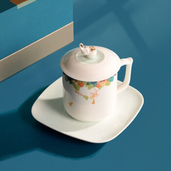 兰台首选 福禄杯精致茶杯带盖一杯一茶托茶具套装 16个起售