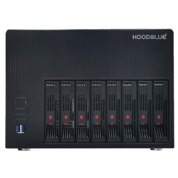 火蓝存储（hoodblue） TS3008万兆光纤NAS网络存储器塔式8盘位磁盘阵列存储共享服务器 TS3008-RP-64TB