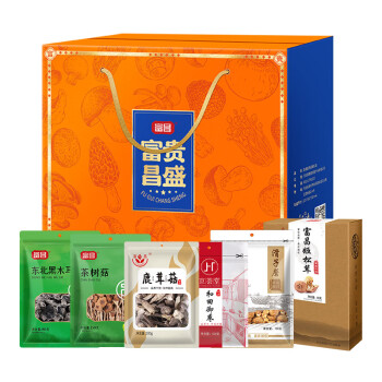 富昌食品 富贵昌盛礼盒1068g-圆满大礼包D 滑子蘑和田御枣干货礼品