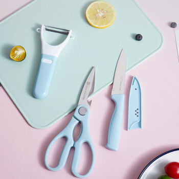 国风 刀剪刨3件套GF-5293 厨房不锈钢水果刀刨皮刀剪刀套装厨具