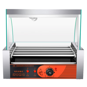 QKEJ   烤肠机商用小型台湾烤热狗机器全自动迷你台式烤火腿肠香肠机   5管烤肠机