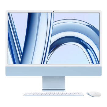 Apple iMac 24英寸 蓝色 4.5K屏 8核M3芯片(10核图形处理器) 24G 2TB SSD 一体式电脑主机Z19K0006Z【企业专享】