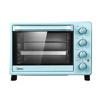美的（Midea）电烤箱家用多功能电烤箱 25L 机械式操控 上下独立控温 专业烘焙 PT2531（浅蓝）