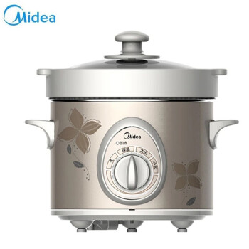 美的（Midea）BGH20A 电炖锅自动保温防溢一键炖煮立体环绕加热家用2L白瓷炖盅慢炖机械式支持一件代发