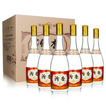 山西杏花村白酒清香型汾杏手工精酿53度高度白酒6瓶装475ml6瓶