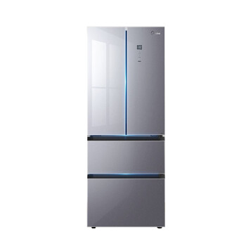 美的四门精储327升大容量变频制冷超薄冰箱 BCD-327WFGPM 榭湖银