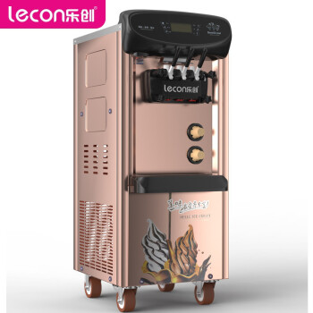 乐创 lecon 冰淇淋机商用立式雪糕机全自动软质冰激凌机圣代甜筒机3天免清洗不锈钢LC-05QX