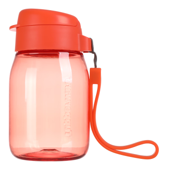特百惠（Tupperware）嘟嘟企鹅塑料杯 儿童水杯子学生夏季可爱便携带拎绳 橘花橙350ML