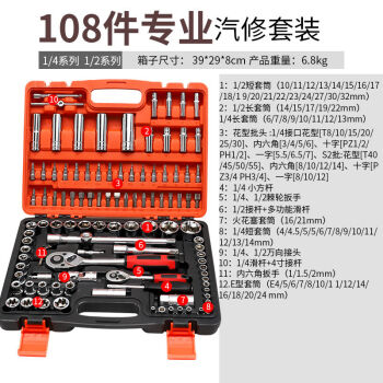 工具箱套装汽车修车套筒全套组合汽修维修扳手棘轮修理摩托车机械108