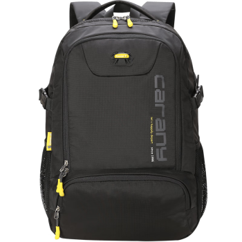 卡拉羊休闲运动包男生双肩包女生旅行背包17英寸大容量电脑包CX5566黑色