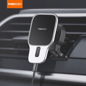 Recci/锐思 威途RHO-C15磁吸无线充电车载支架15W大功率稳固适用于苹果12/13手机 黑色