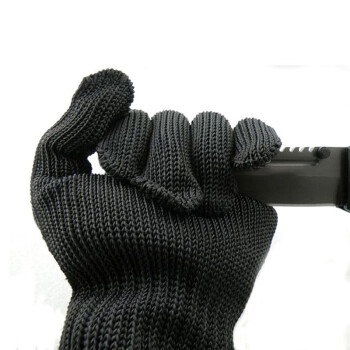 先锋连 安全防割手套 舒适不刺手 钢丝防护手套 防护手套 保安器材保安用品防割手套黑色