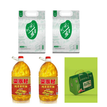 菜家村蔡家村纯香菜籽油4L*2炫毅清香米5kg*2潘祥记福粽1220g