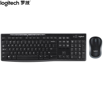 罗技（Logitech）MK270 无线键鼠套装 商务办公键鼠套装 全尺寸 带无线2.4G接收器 黑色