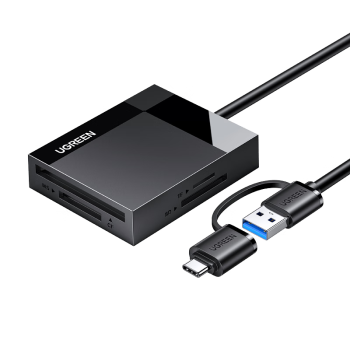 绿联（UGREEN）USB/Type-C多功能读卡器3.0高速 支持SD/TF/CF/MS卡相机监控内存卡 适用电脑苹果15/iPad/安卓手机