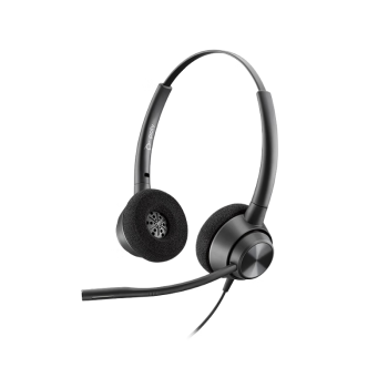 缤特力EncorePro320/QD接口 双耳商务头戴式双耳耳机 直连电脑线控耳麦 （需单独配连接线）-POLY