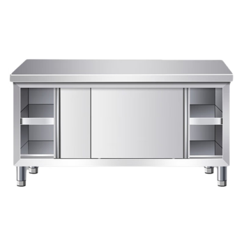 TYXKJ不锈钢工作台带立架厨房操作台储物柜切菜桌子商用台面案板柜烘焙 组装款长180宽60高80cm单通