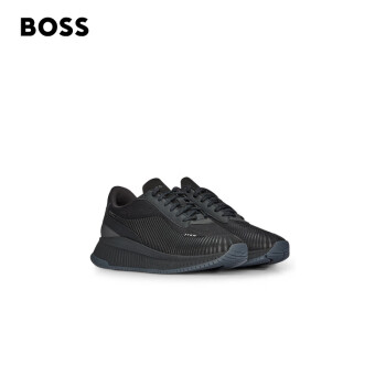BOSS【礼物】男士橡胶处理人造革混合材质休闲运动鞋