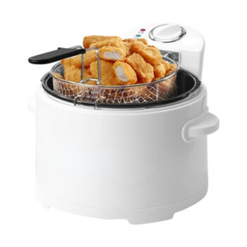 苏勒    电炸锅商用小型油炸锅圆形分离式电炸炉电单缸炸薯条机   4.5L白色