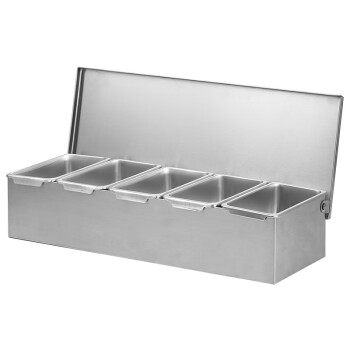 COKRSUPE全钢304不锈钢调味盒酒店方形调料盒带盖储物盒家用调料罐佐料盒