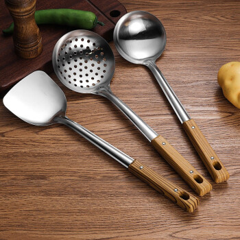 不锈钢锅铲煎铲汤勺漏勺饭勺烹调工具家用厨具厨房用品炒菜铲炒勺加厚