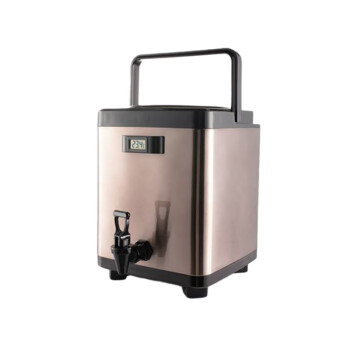 苏勒 不锈钢方形保温桶茶水奶茶桶商用大容量带温度屏冷热两用 6L 